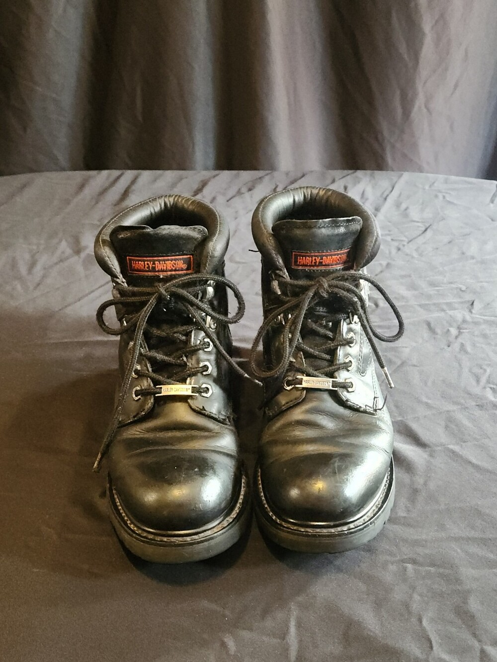 Harley-Davidson Badlands Men's Boots Size 8 Black Leather Biker Riding D91005